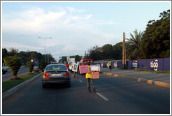 Road with vendors.