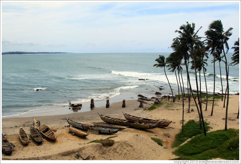 Boats and remains of a dock, Elmina Castle.