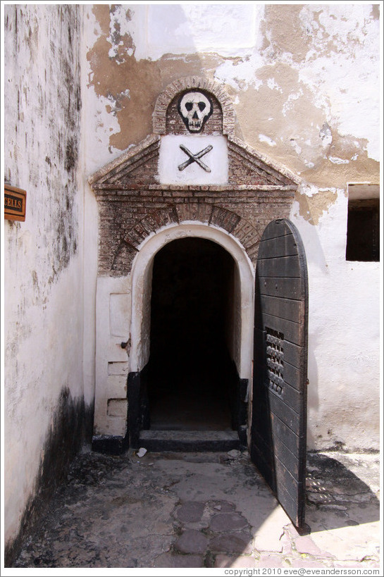 Door with a skull over it, Elmina Castle.