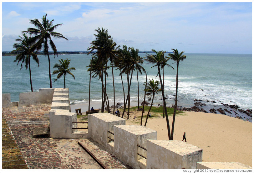 View of the coast from Elmina Castle.