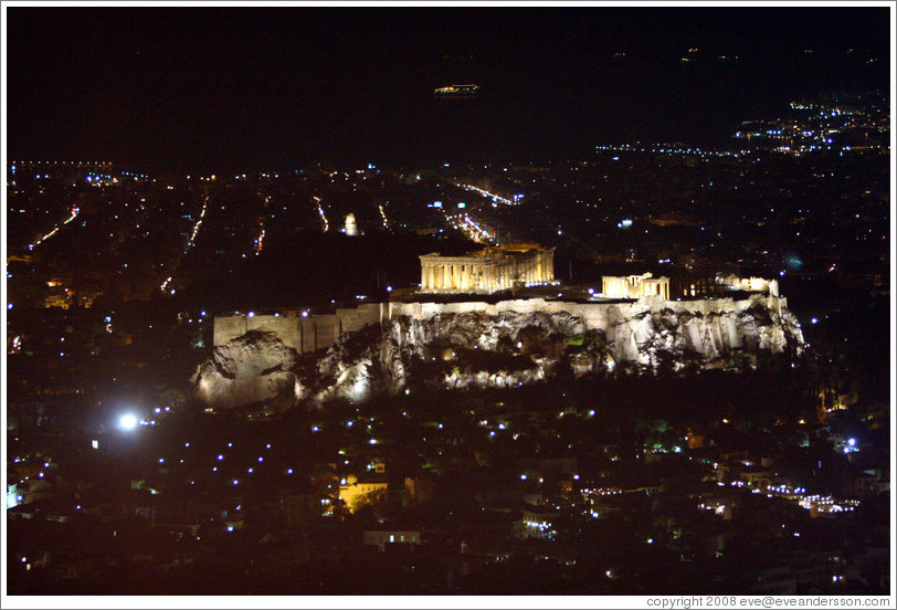 The Acropolis (&#913;&#954;&#961;&#972;&#960;&#959;&#955;&#951;) at night, viewed from Mount Lycabettus (&#923;&#965;&#954;&#945;&#946;&#951;&#964;&#964;&#972;&#962;).