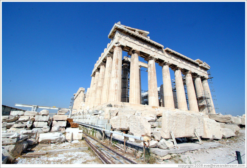 The Parthenon (&#928;&#945;&#961;&#952;&#949;&#957;&#974;&#957;&#945;&#962;) at the Acropolis (&#913;&#954;&#961;&#972;&#960;&#959;&#955;&#951;).