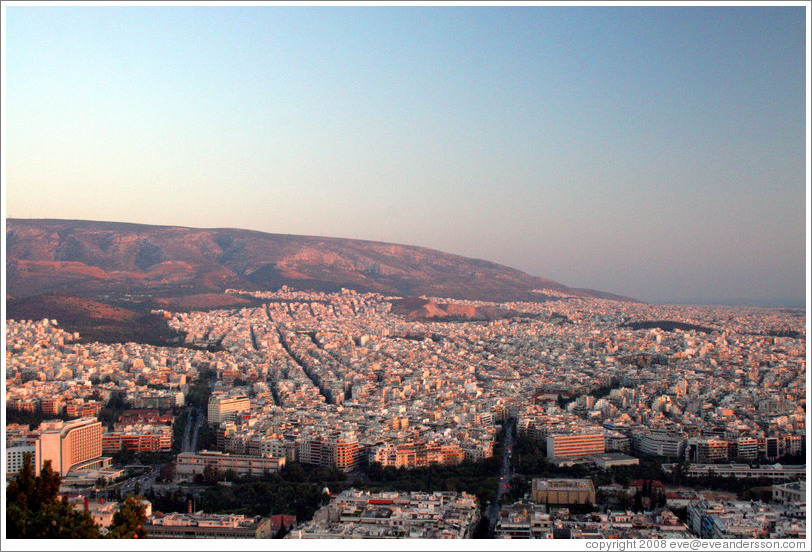 Athens viewed from Mount Lycabettus (&#923;&#965;&#954;&#945;&#946;&#951;&#964;&#964;&#972;&#962;).