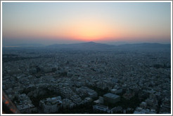 Athens viewed from Mount Lycabettus (&#923;&#965;&#954;&#945;&#946;&#951;&#964;&#964;&#972;&#962;) at sunset.