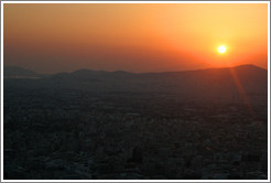 Athens viewed from Mount Lycabettus (&#923;&#965;&#954;&#945;&#946;&#951;&#964;&#964;&#972;&#962;) at sunset.