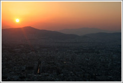 Athens viewed from Mount Lycabettus (&#923;&#965;&#954;&#945;&#946;&#951;&#964;&#964;&#972;&#962;) at sunset.