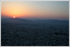 Athens viewed from Mount Lycabettus (&#923;&#965;&#954;&#945;&#946;&#951;&#964;&#964;&#972;&#962;) at sunset.