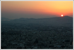 Athens viewed from Mount Lycabettus (&#923;&#965;&#954;&#945;&#946;&#951;&#964;&#964;&#972;&#962;) at sunset.