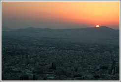 Athens viewed from Mount Lycabettus (&#923;&#965;&#954;&#945;&#946;&#951;&#964;&#964;&#972;&#962;) at sunset.