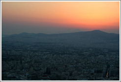 Athens viewed from Mount Lycabettus (&#923;&#965;&#954;&#945;&#946;&#951;&#964;&#964;&#972;&#962;) at sunset.