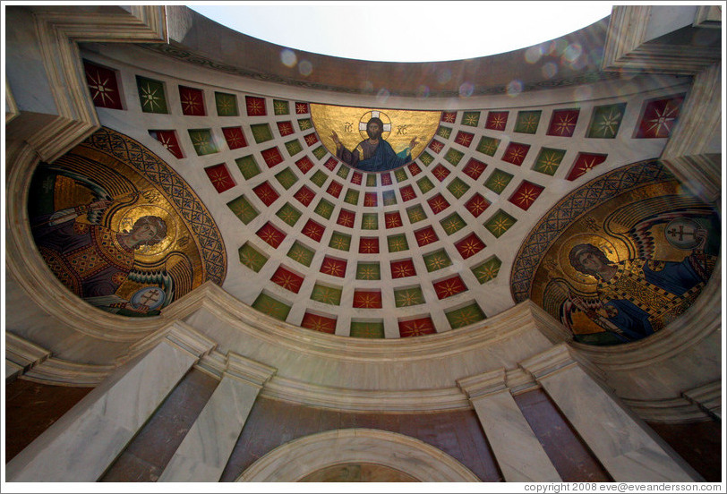 Ceiling of Church of Aghios Dionyssis Areopagitis, a.k.a. Dionysius the Areopagite (&#916;&#953;&#959;&#957;&#973;&#963;&#953;&#959;&#962; &#8001; &#7944;&#961;&#949;&#959;&#960;&#945;&#947;&#943;&#964;&#951;&#962;). 