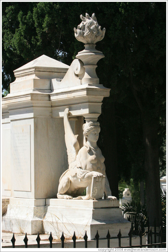 Winged female figure.  The First Cemetery of Athens (&#928;&#961;&#974;&#964;&#959; &#925;&#949;&#954;&#961;&#959;&#964;&#945;&#966;&#949;&#943;&#959; &#913;&#952;&#951;&#957;&#974;&#957;).