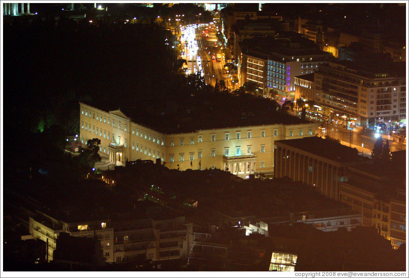 Parliament building viewed from Mount Lycabettus (&#923;&#965;&#954;&#945;&#946;&#951;&#964;&#964;&#972;&#962;).