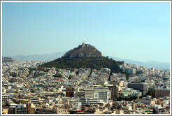 Mount Lycabettus (&#923;&#965;&#954;&#945;&#946;&#951;&#964;&#964;&#972;&#962;), viewed from the Acropolis (&#913;&#954;&#961;&#972;&#960;&#959;&#955;&#951;).