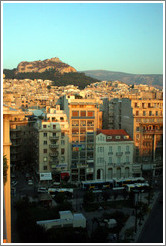 Mount Lycabettus (&#923;&#965;&#954;&#945;&#946;&#951;&#964;&#964;&#972;&#962;), viewed from the rooftop of the Melia Hotel.