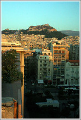 Mount Lycabettus (&#923;&#965;&#954;&#945;&#946;&#951;&#964;&#964;&#972;&#962;), viewed from the rooftop of the Melia Hotel.