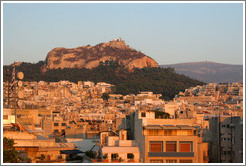 Mount Lycabettus (&#923;&#965;&#954;&#945;&#946;&#951;&#964;&#964;&#972;&#962;), viewed from the rooftop of the Melia Hotel.