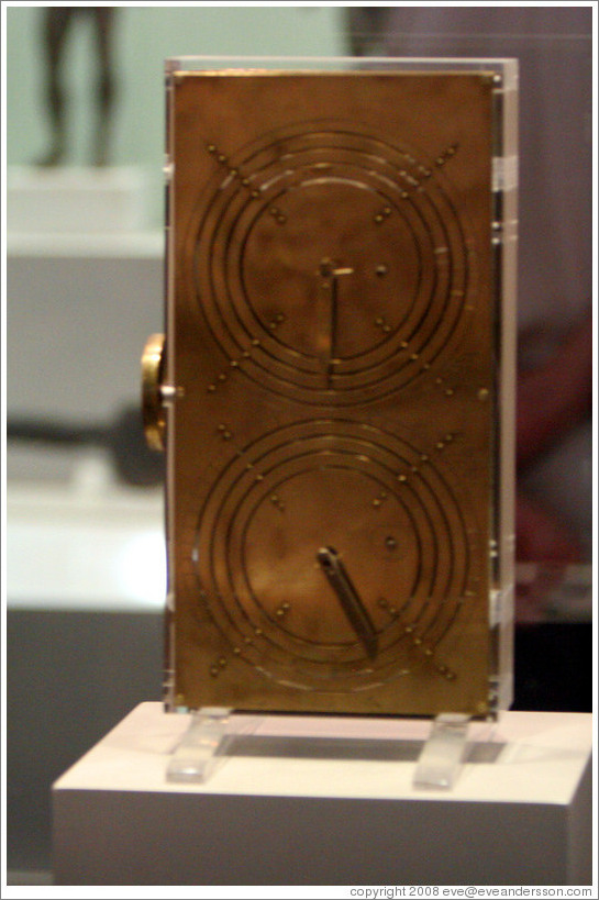 Reconstruction of the Antikythera Mechanism at the National Archaeological Museum.