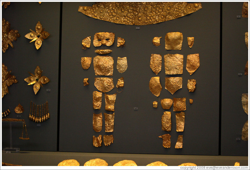 Gold coverings for baby corpse.  National Archaeological Museum.
