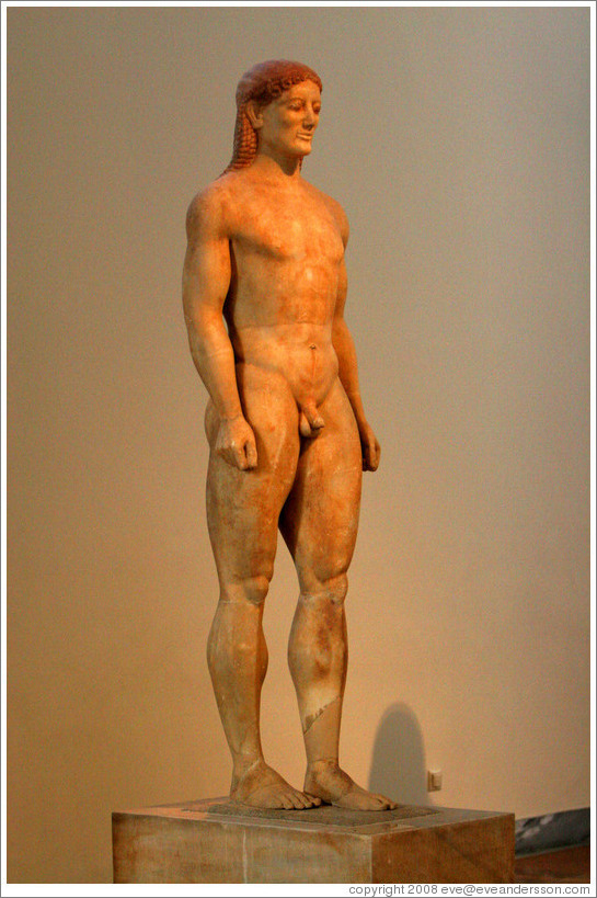 Statue of Kouros from 530 BC.  National Archaeological Museum.