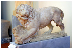 Lion from a funerary monument found in the ancient cemetery of Kerameikos, Athens, from 325-300 BC.  National Archaeological Museum.