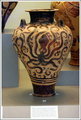 Minoan Palace-style amphora depicting an octopus from 15th century BC.  National Archaeological Museum.