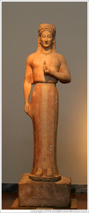 Statue of Phrasikleia from 550-540 BC.  National Archaeological Museum.