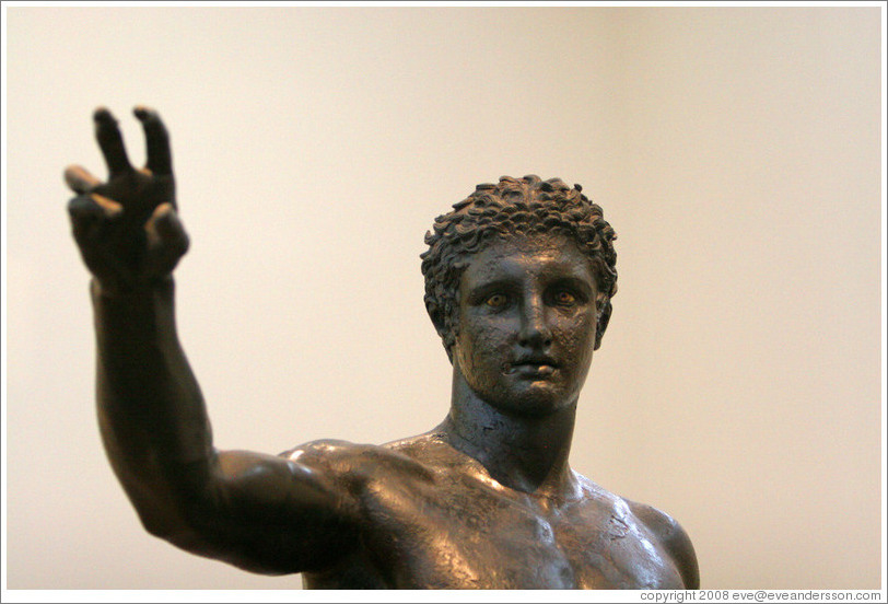 Statue of the Youth of Antikythera from about 340 BC.  National Archaeological Museum.