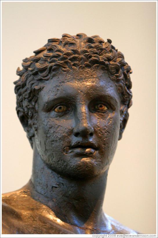 Statue of the Youth of Antikythera from about 340 BC.  National Archaeological Museum.
