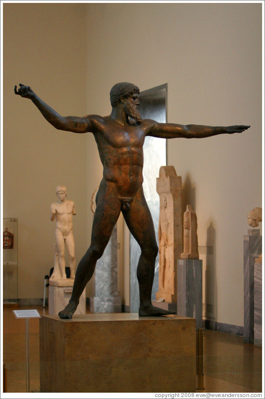 Statue of Zeus or Poseidon from 460 BC.   National Archaeological Museum.