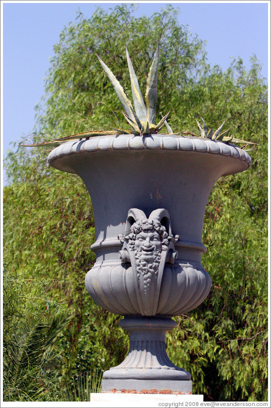 Planter depicting Pan.  National Gardens.