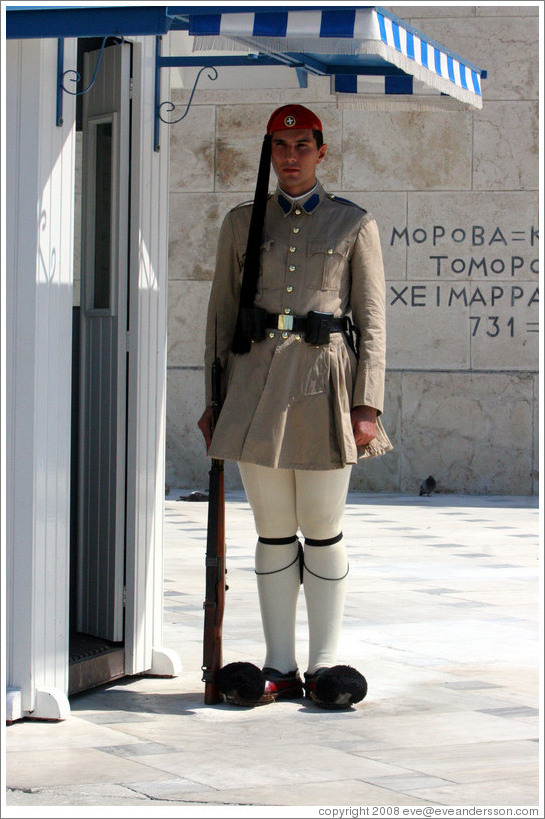 Presidential Guard at the Greek parliament building at Syntagma (&#931;&#973;&#957;&#964;&#945;&#947;&#956;&#945;) Square.