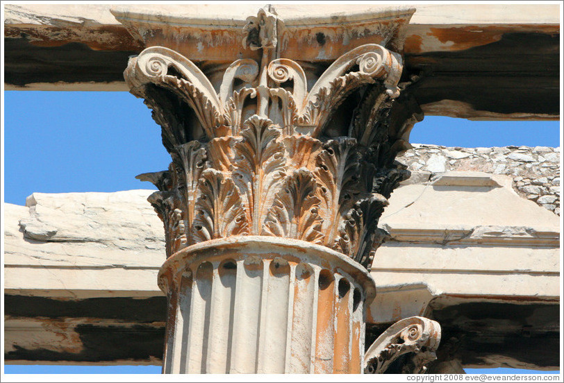 Column detail.  Temple of Olympian Zeus (&#927;&#955;&#965;&#956;&#960;&#943;&#959;&#965; &#916;&#953;&#972;&#962;).