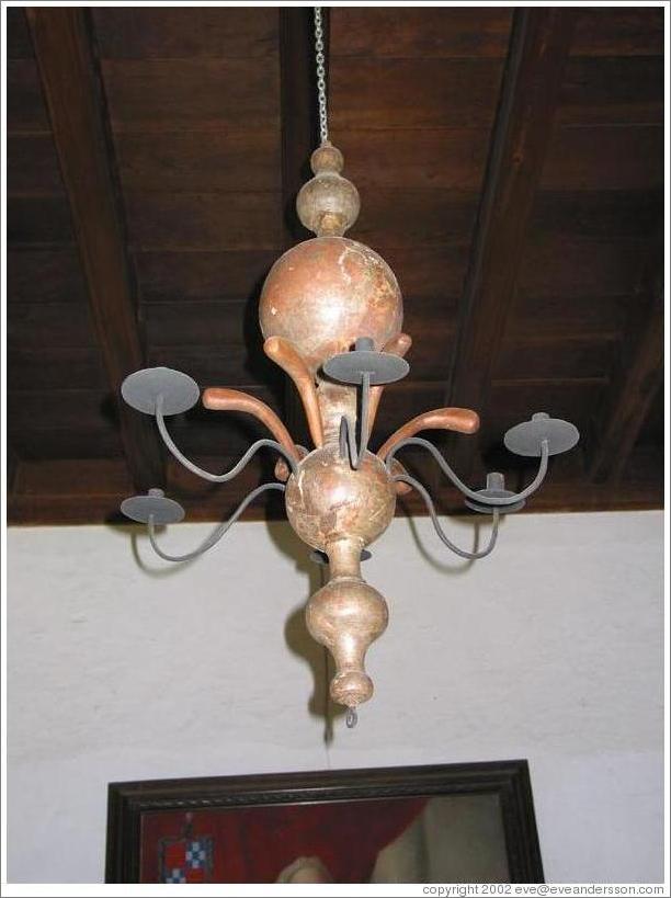 Light fixture at Casa Popenoe.