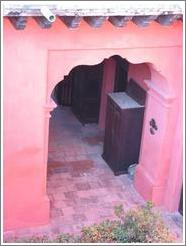 Red doorway at Casa Popenoe.