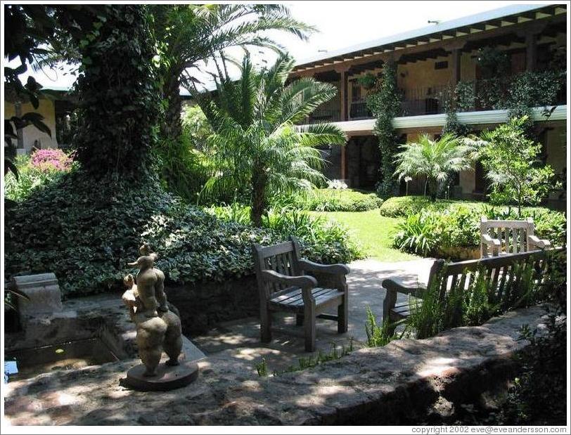 Courtyard at the Casa Santo Domingo hotel.