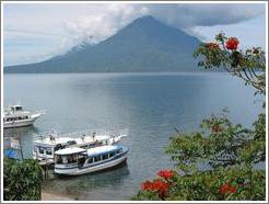 Lake Atitlan with Volcan Toliman behind.