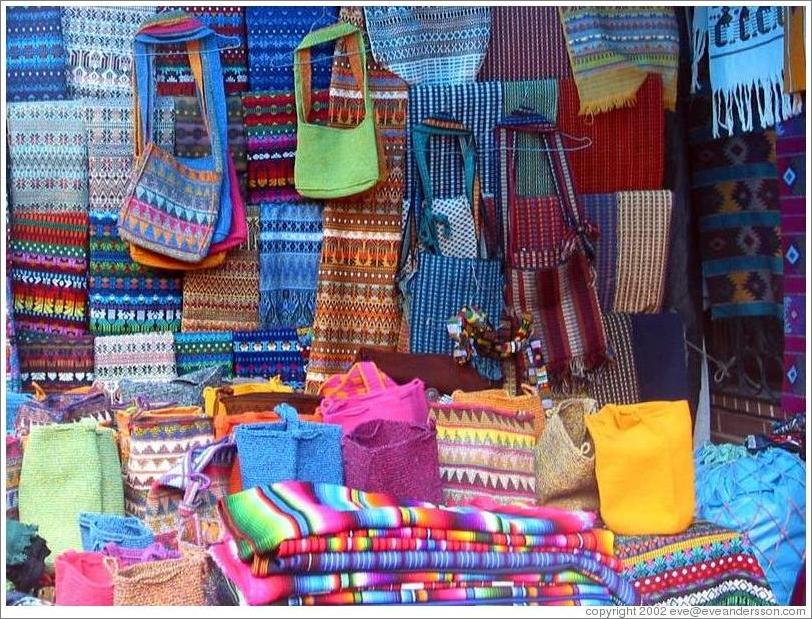 Textiles at the market.