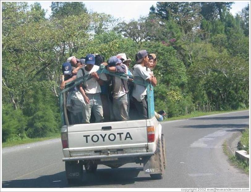 Truck full of boys, Coban area.