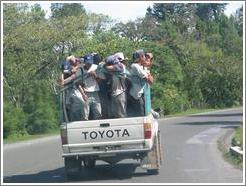 Truck full of boys, Coban area.