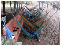 Monterrico beach.  Hammocks.