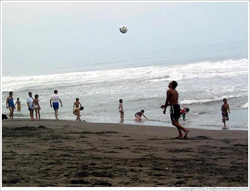 Volleyball at Monterrico beach.