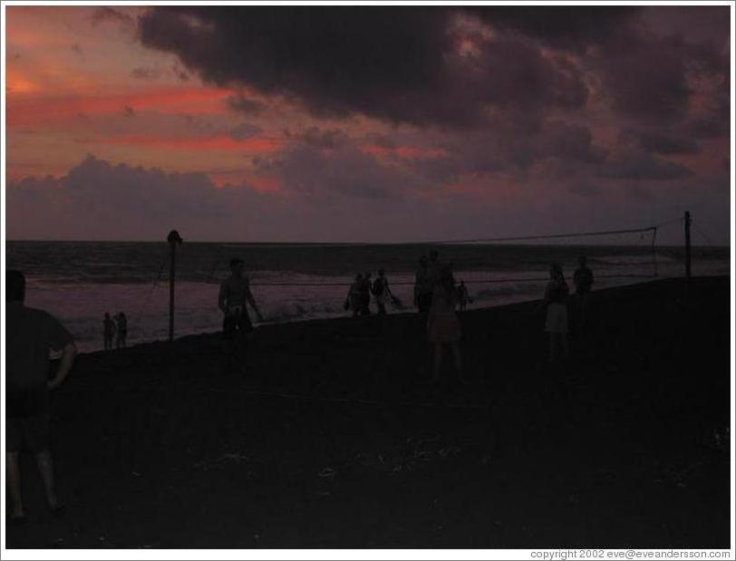 Monterrico beach at sunset.