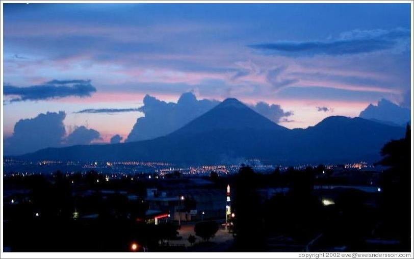 The view of Volcan Agua from my apartment in Guatemala.