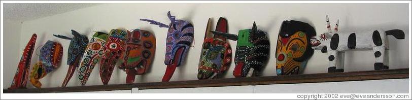 My (former) apartment in Guatemala City.  Masks from Chichicastenango.