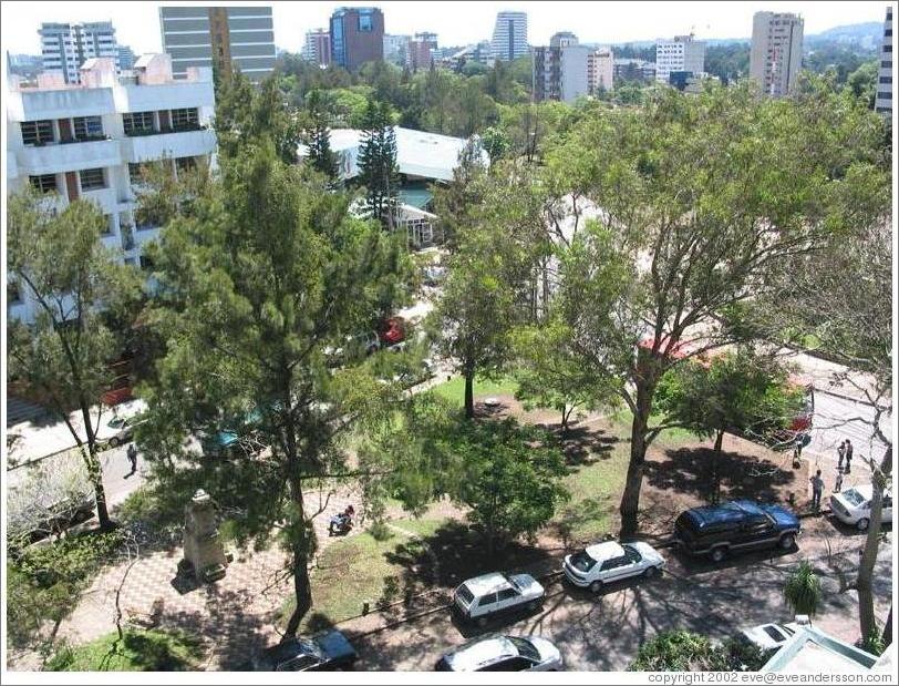 My (former) apartment in Guatemala City.  Little park out front.