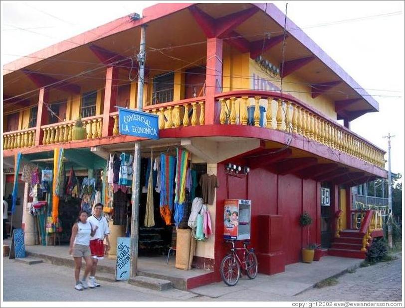 Red and yellow building.