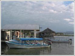 Boat at gas station.