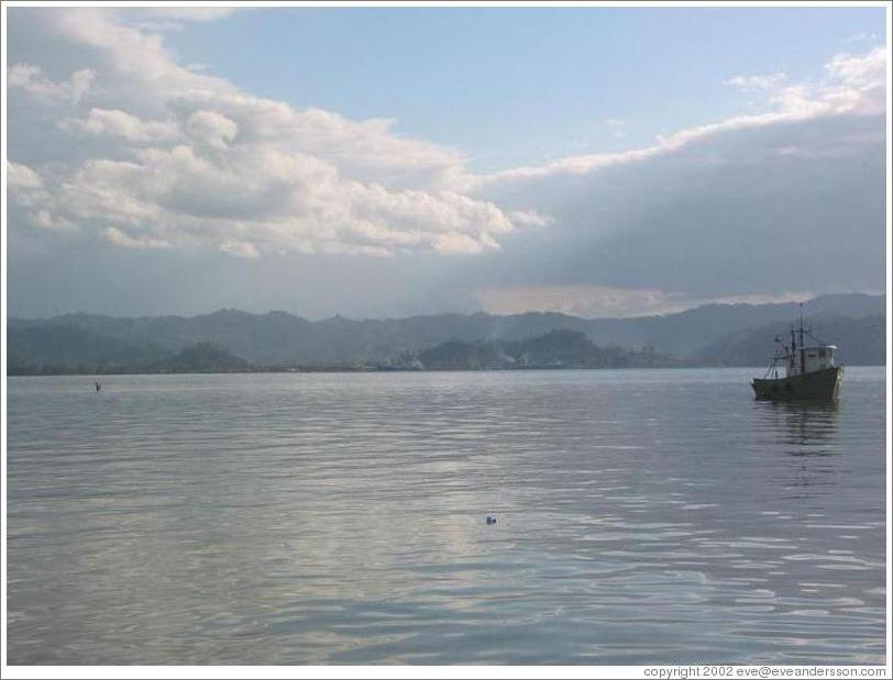 Boat on bay.