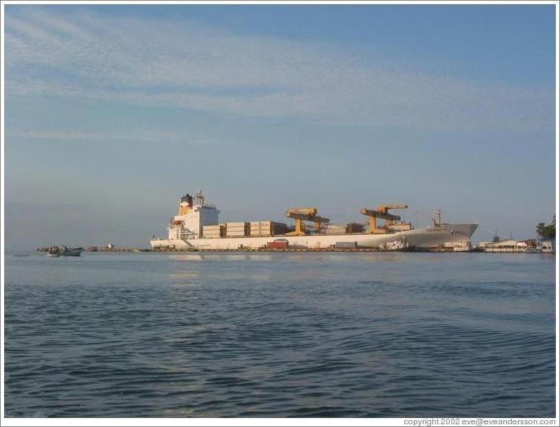 Container ship.